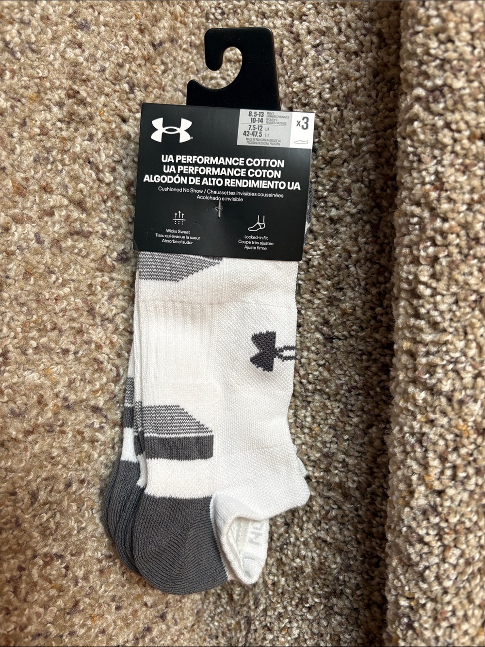 New Under Armour Performance Cotton Socks - 8.5 -13